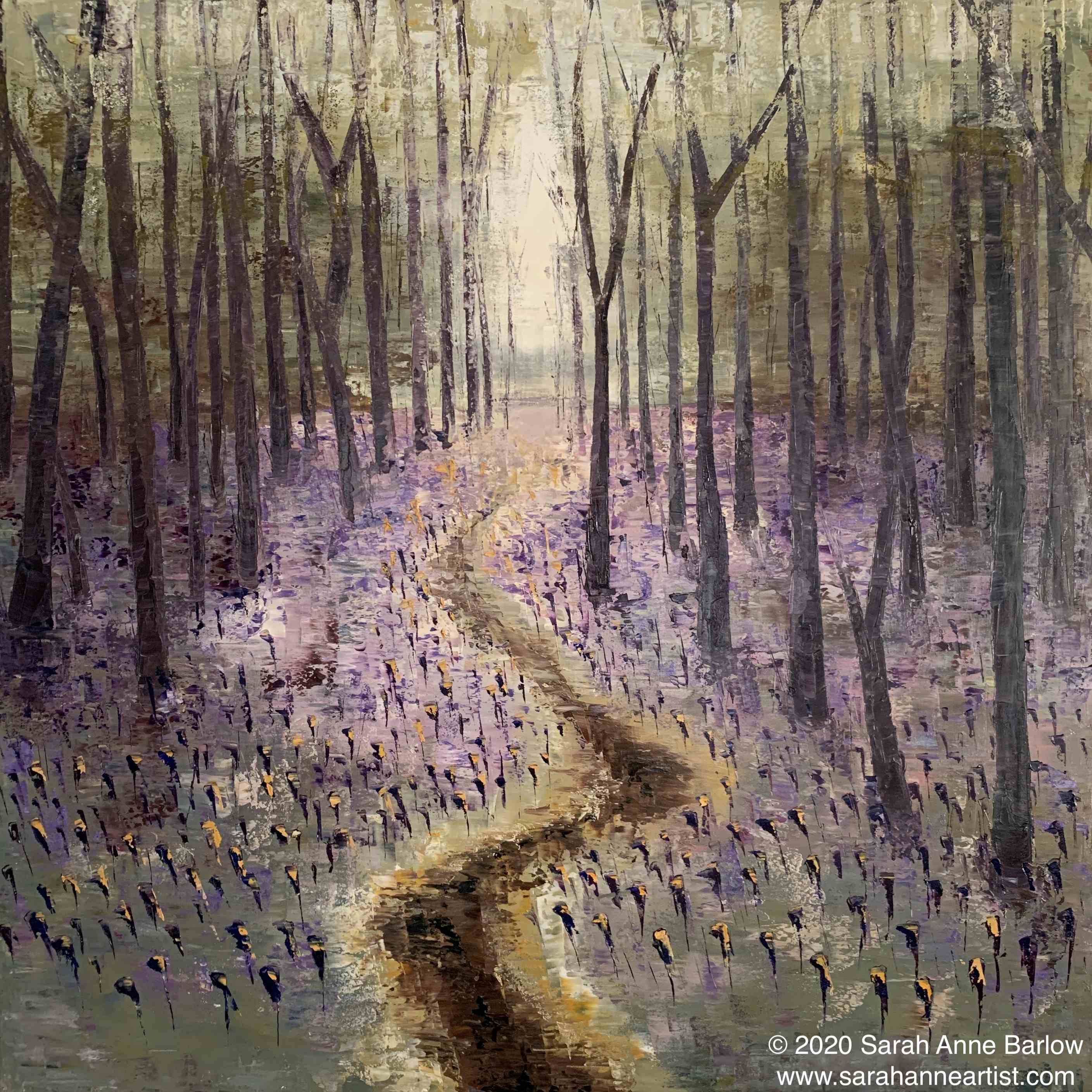 painting of Bluebells Amongst the Trees