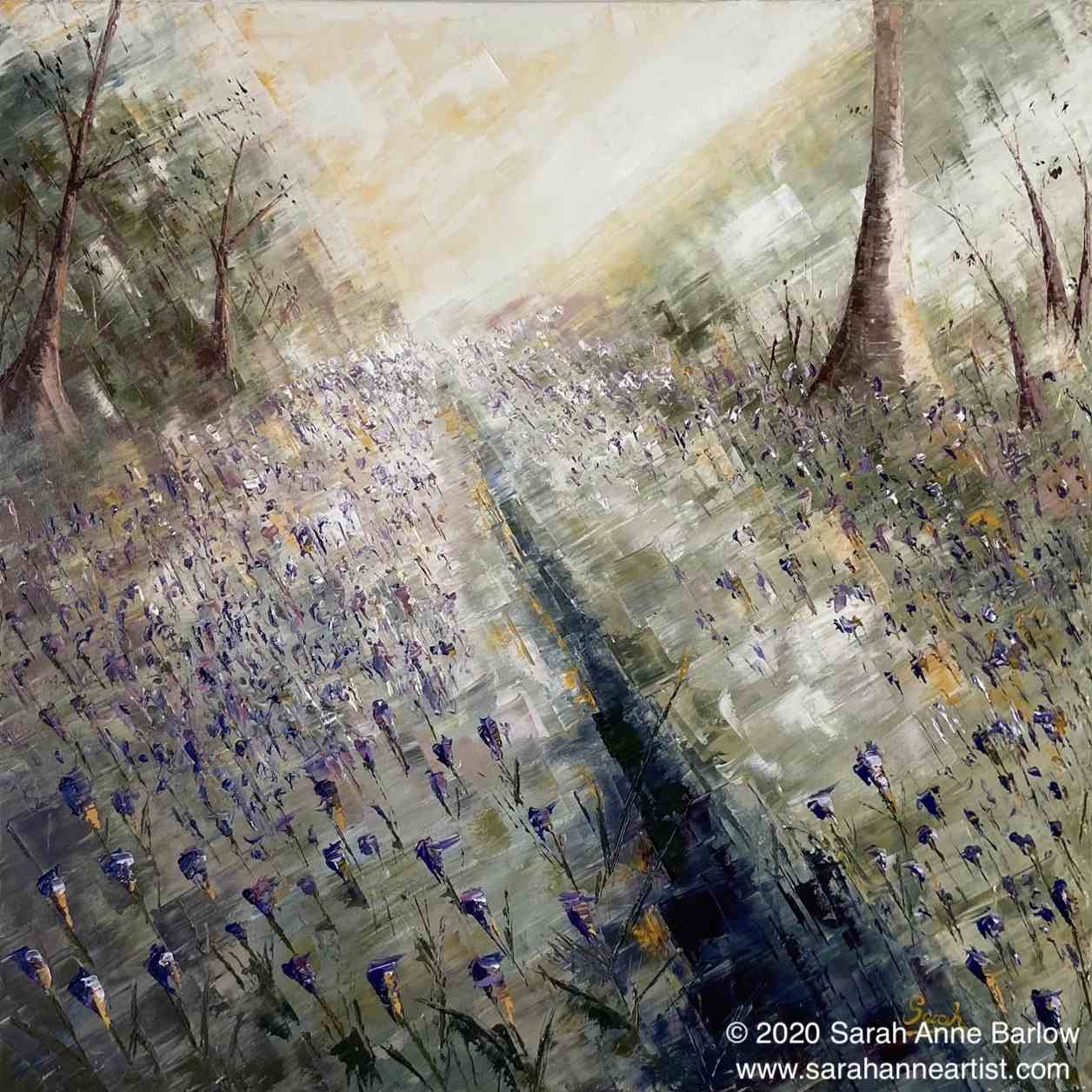painting of Bluebells in Grandpa’s Wood