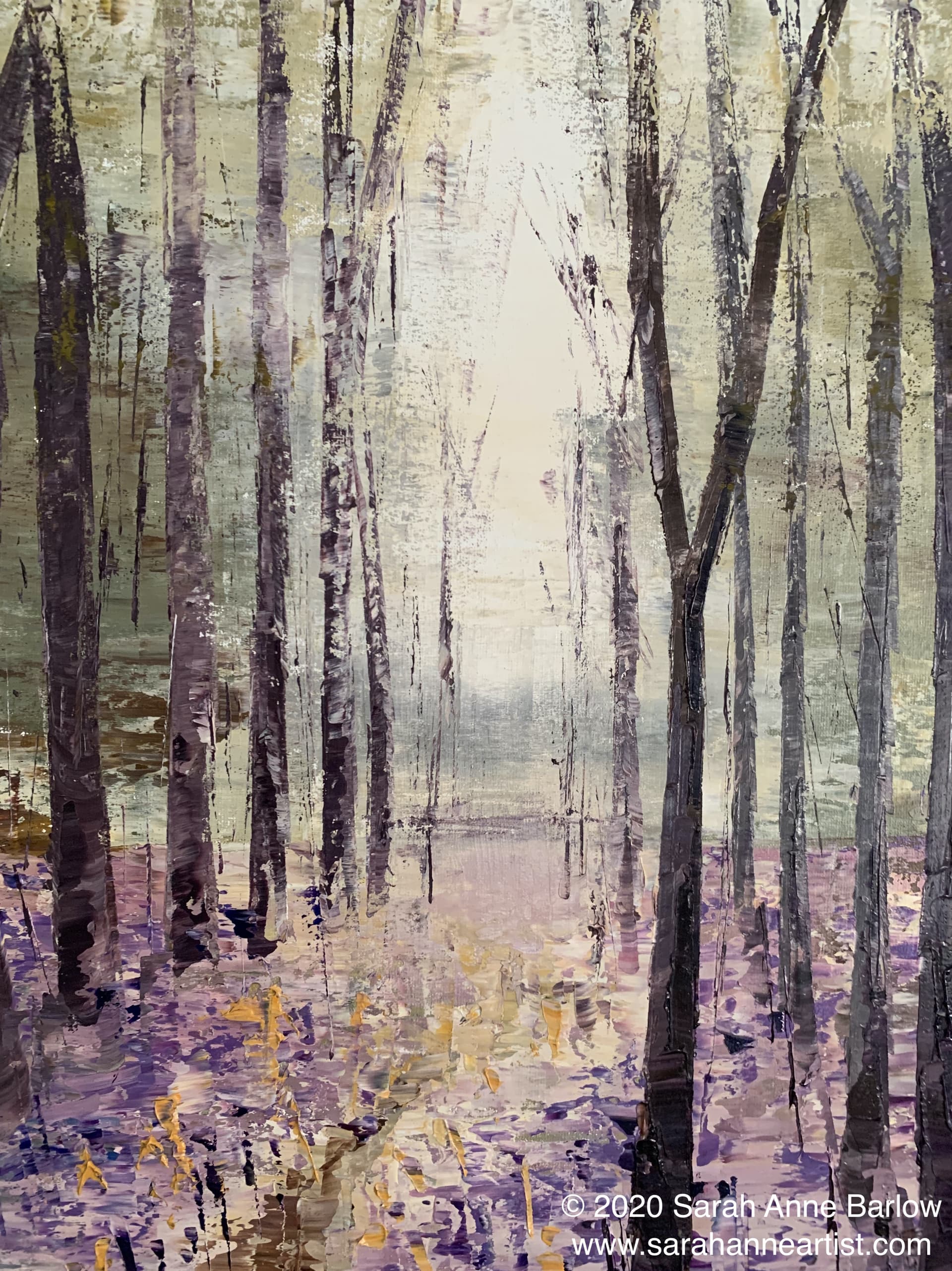 painting of Bluebells Amongst the Trees