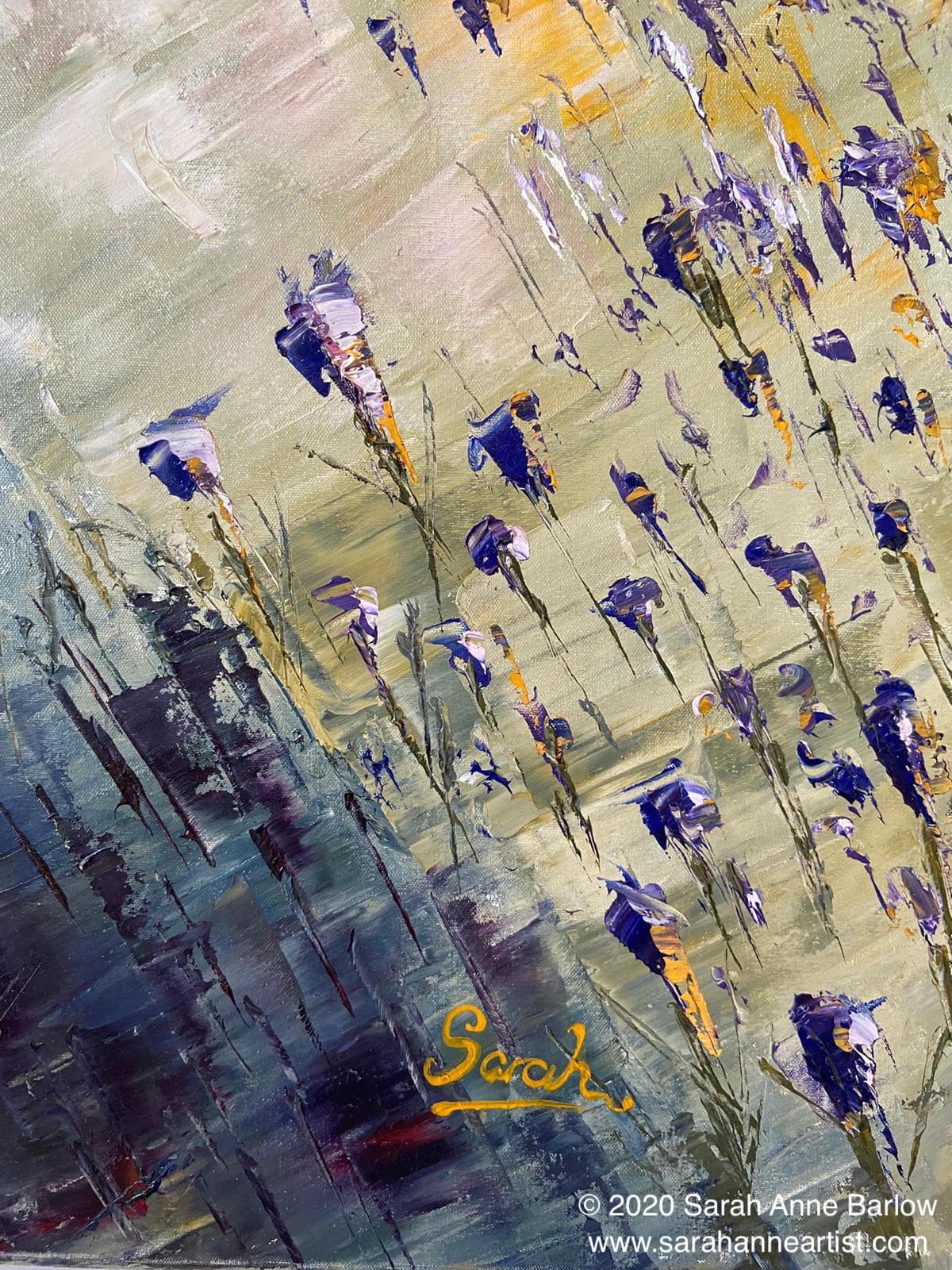 painting of Bluebells in Grandpa’s Wood